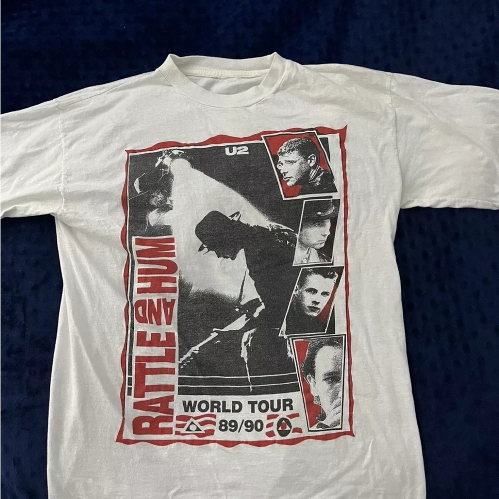 U2 1989-90 European Tour Love Comes to Town Rattle and Hum Tour Shirt
